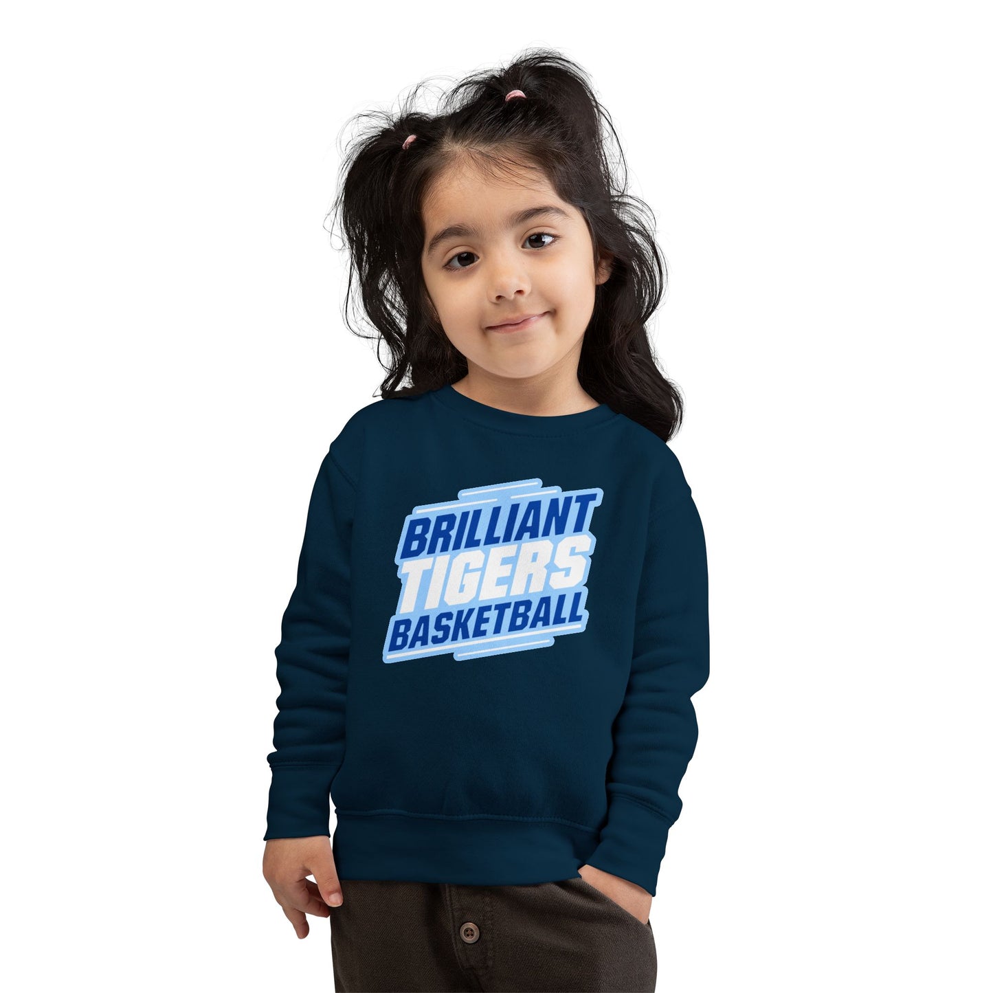 Toddler Crewneck Sweatshirt \ Brilliant Tigers Basketball \ BTBK2