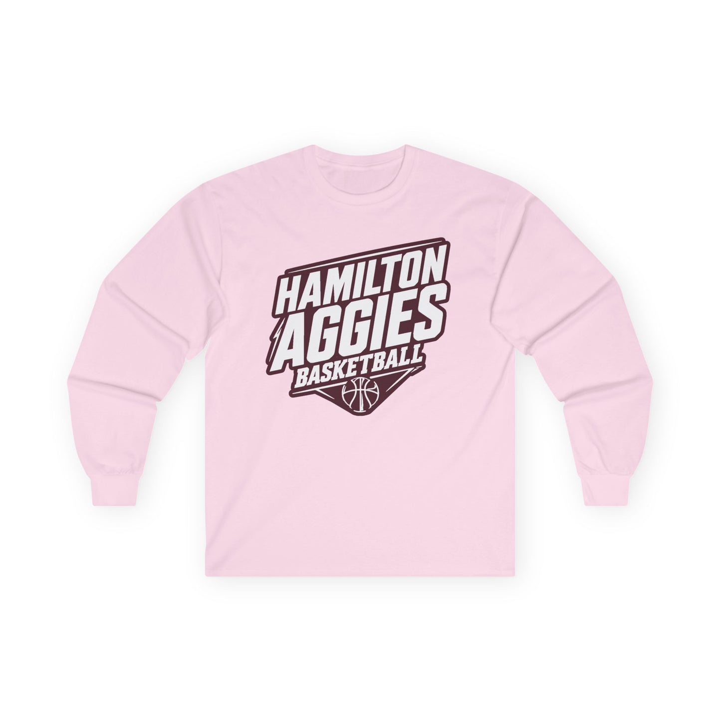 Adult Long Sleeve Tee \ Hamilton Aggies Basketball \ HABB2