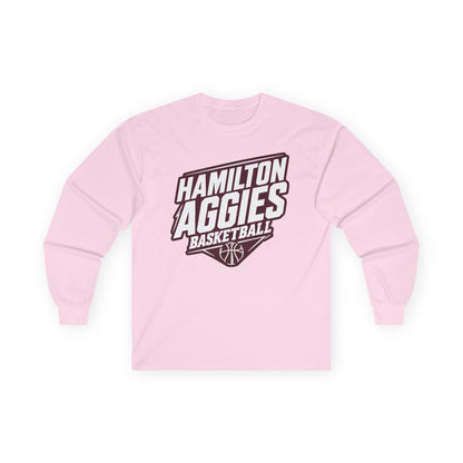 Adult Long Sleeve Tee \ Hamilton Aggies Basketball \ HABB2