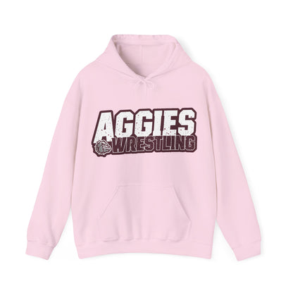 Adult Hoodie Sweatshirt \ Hamilton Aggies Wrestling \ HAW3