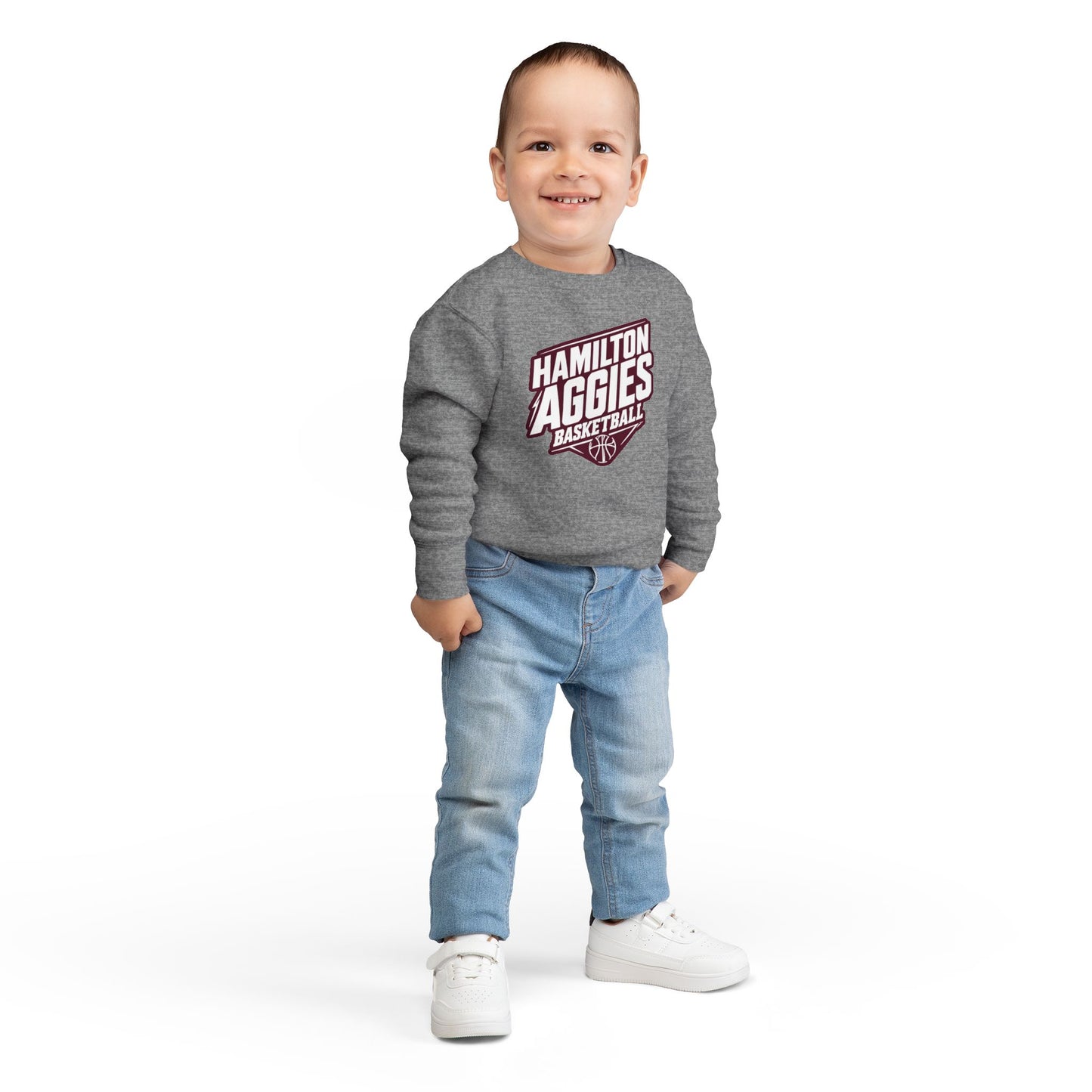 Toddler Crewneck Sweatshirt \ Hamilton Aggies Basketball \ HABB2