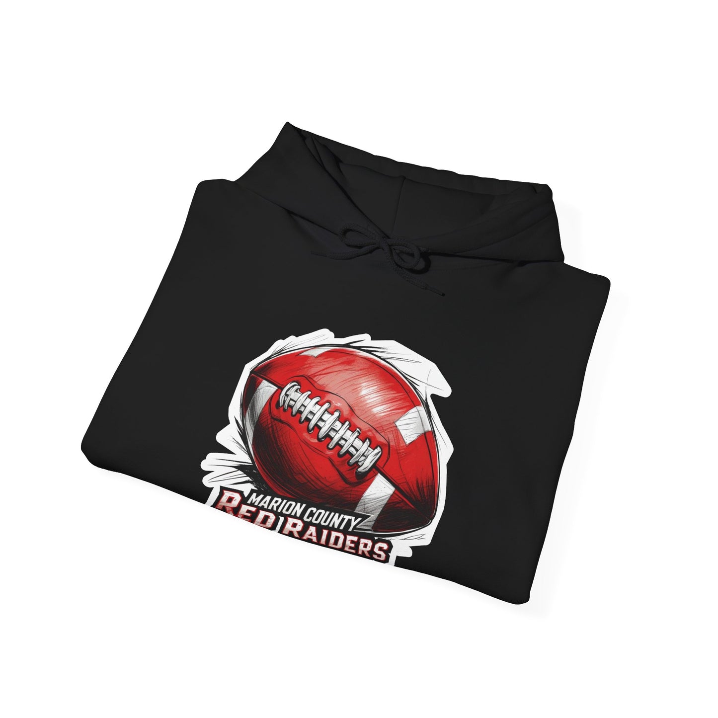 Adult Hoodie Sweatshirt \ Marion County Red Raiders Football \ MCF1