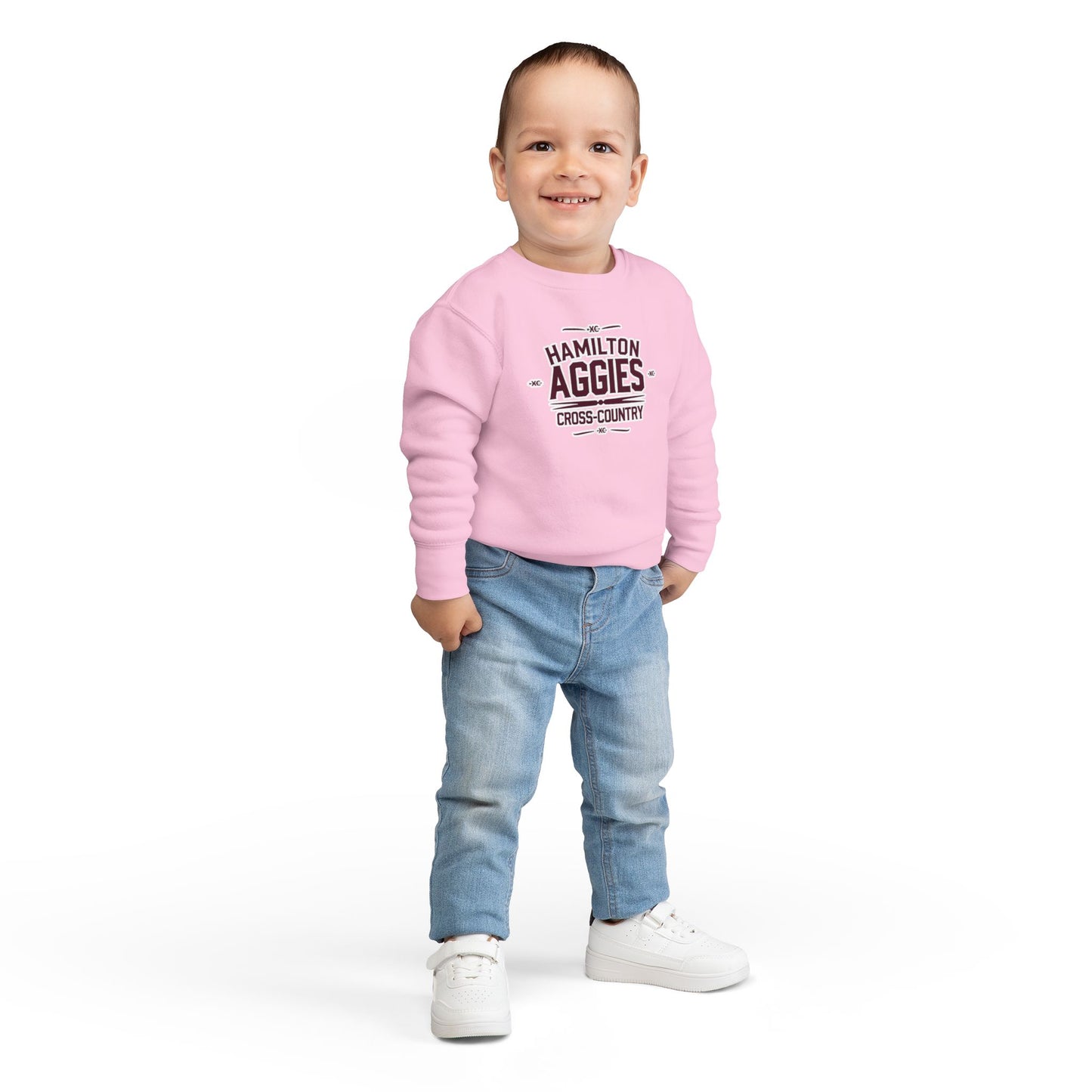 Toddler Crewneck Sweatshirt \ Hamilton Aggies Cross-Country \ HCC1