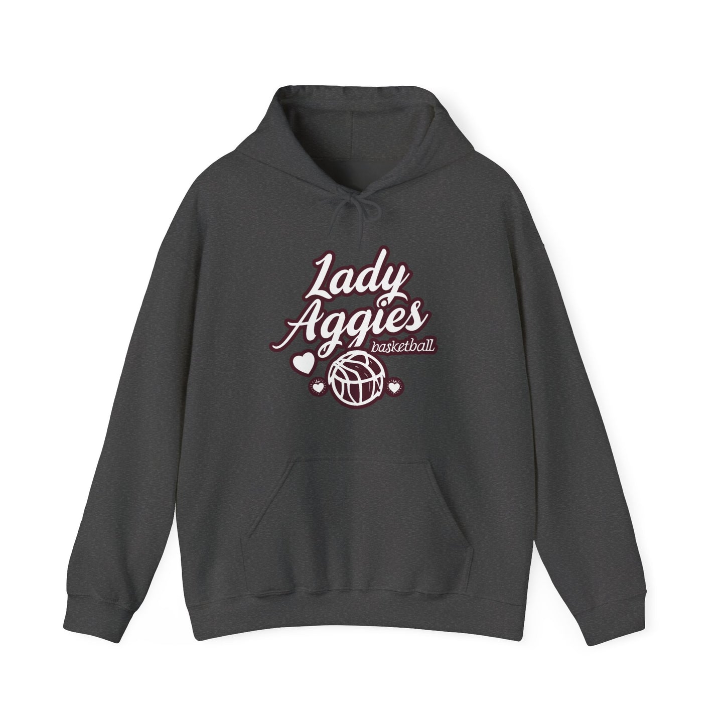 Adult Hoodie Sweatshirt \ Hamilton Aggies Basketball \ HABBG2