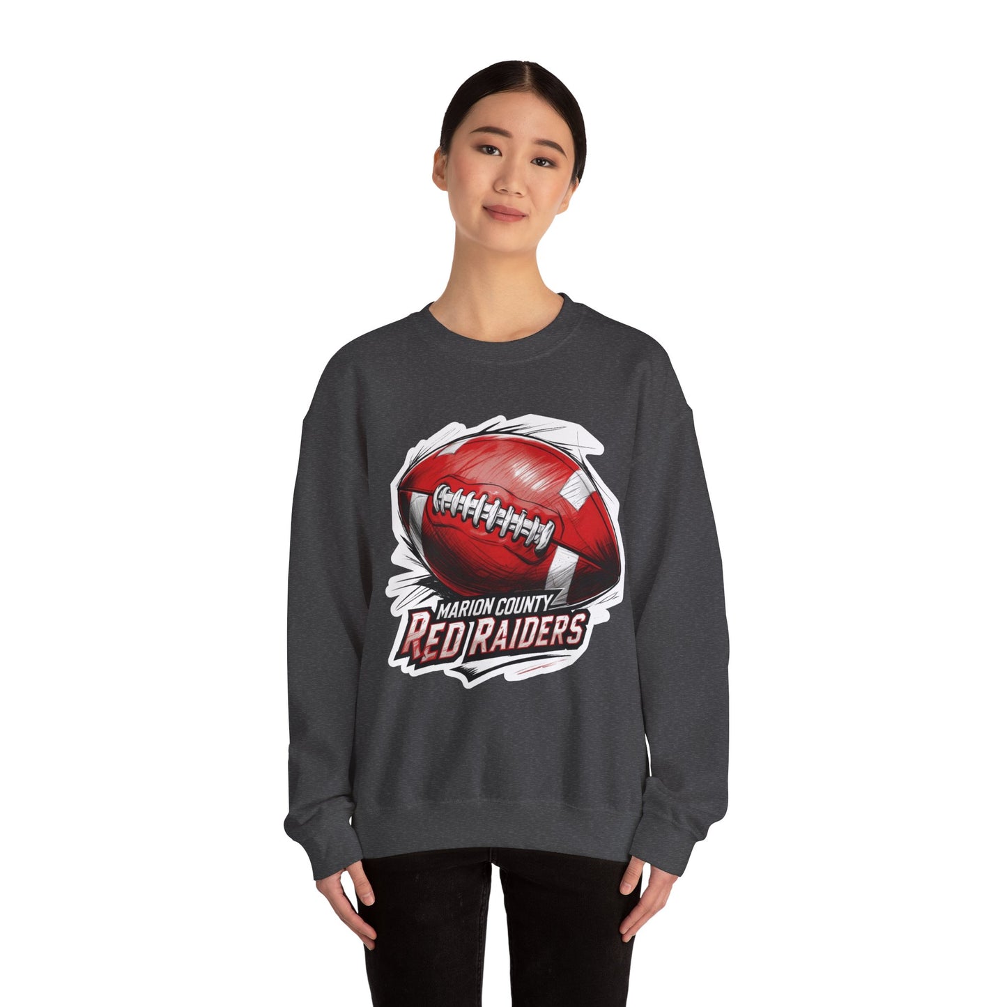Adult Crewneck Sweatshirt \ Marion County Red Raiders Football \ MCF1