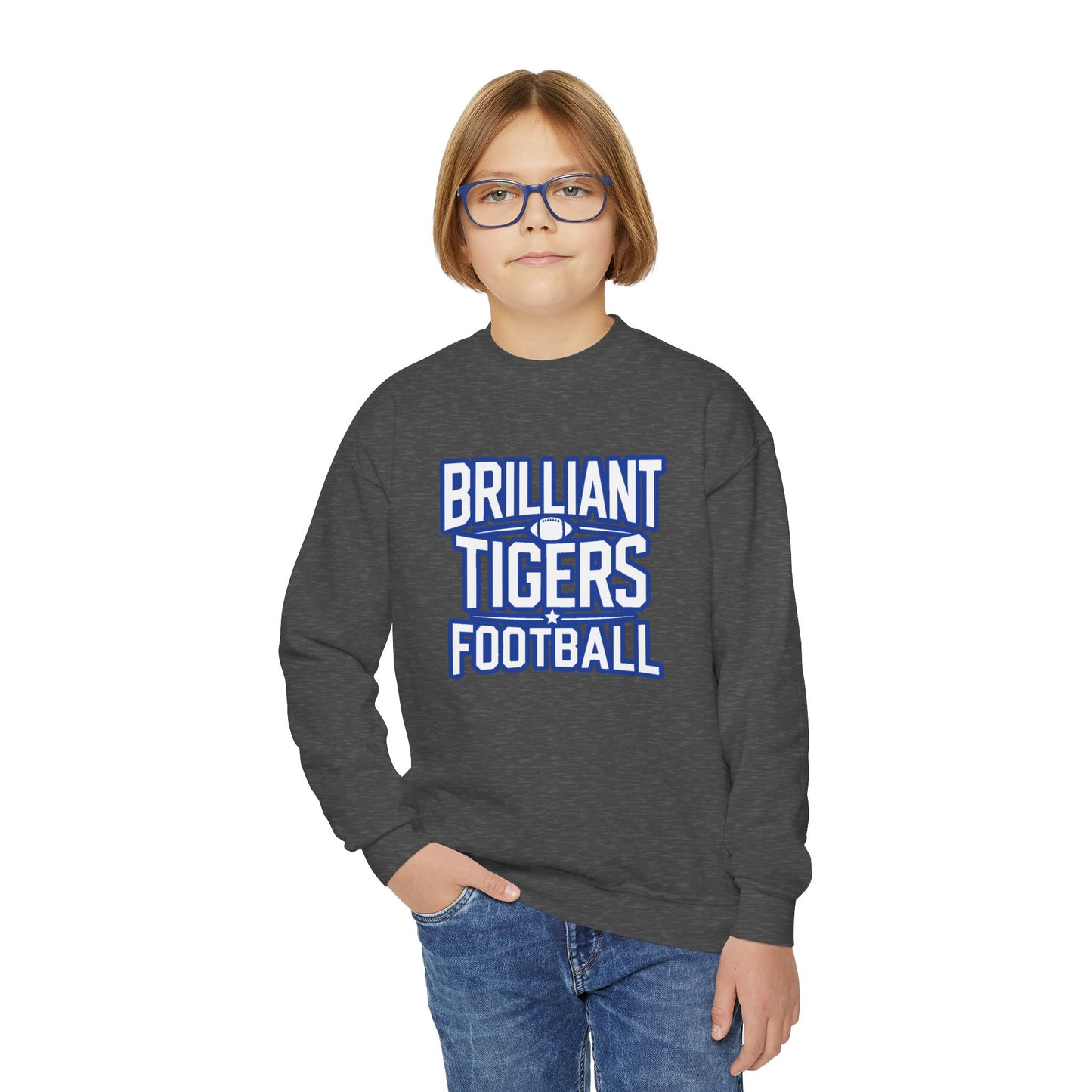 Youth Crewneck Sweatshirt \ Brilliant Tigers Football \ BTF1