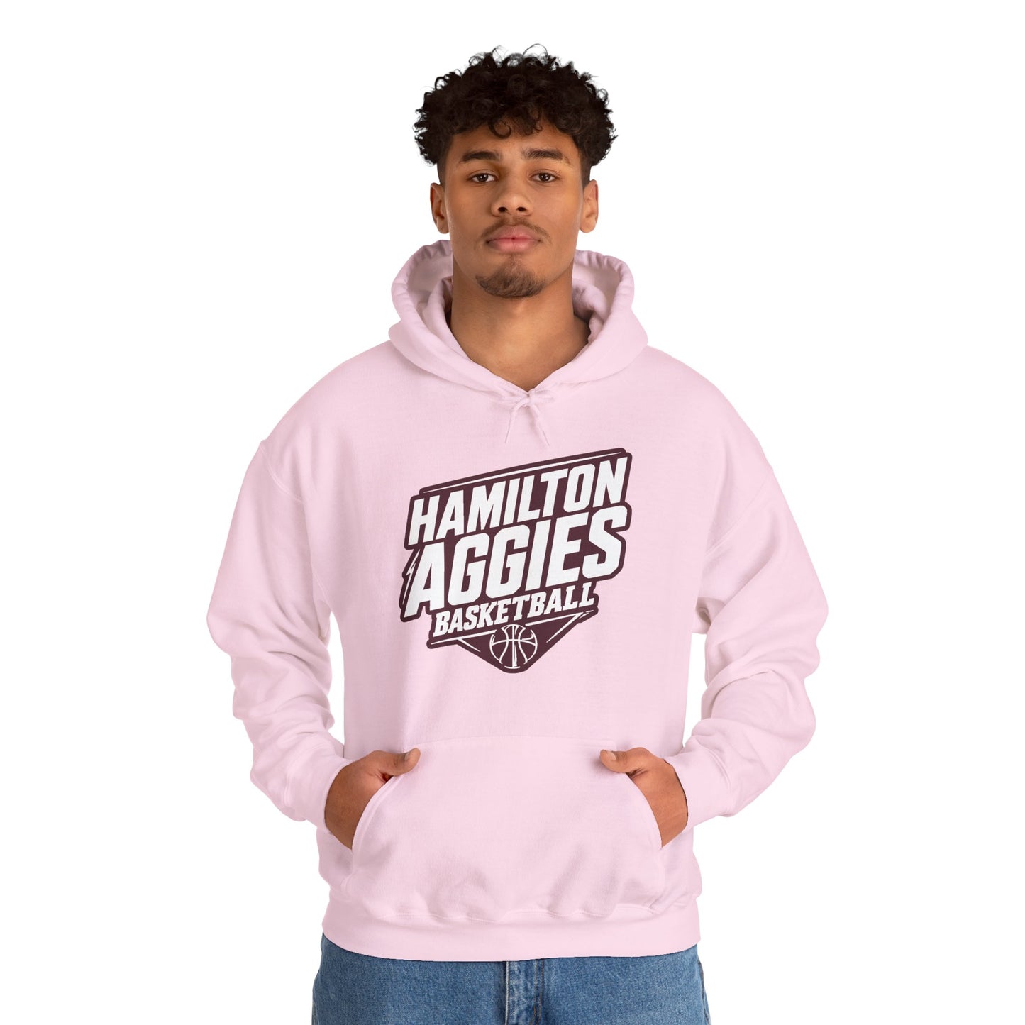 Adult Hoodie Sweatshirt \ Hamilton Aggies Basketball \ HABB2