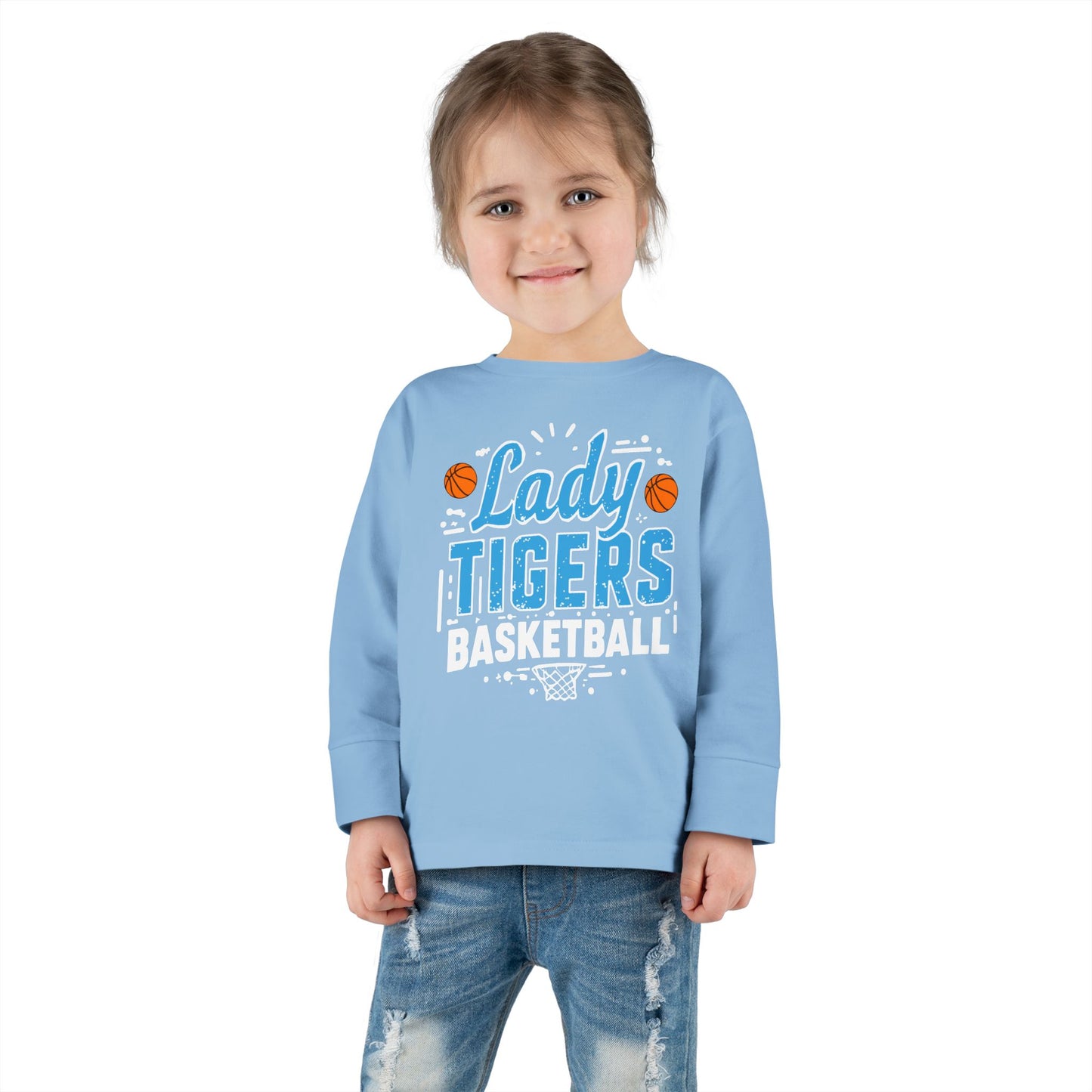 Toddler Long Sleeve Tee \ Brilliant Tigers Basketball \ BTBKG1