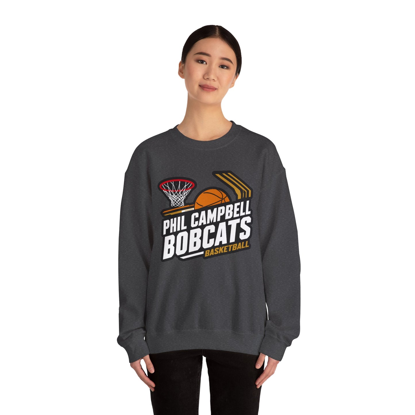 Adult Crewneck Sweatshirt \ Phil Campbell Bobcats Basketball \ PCBBK1