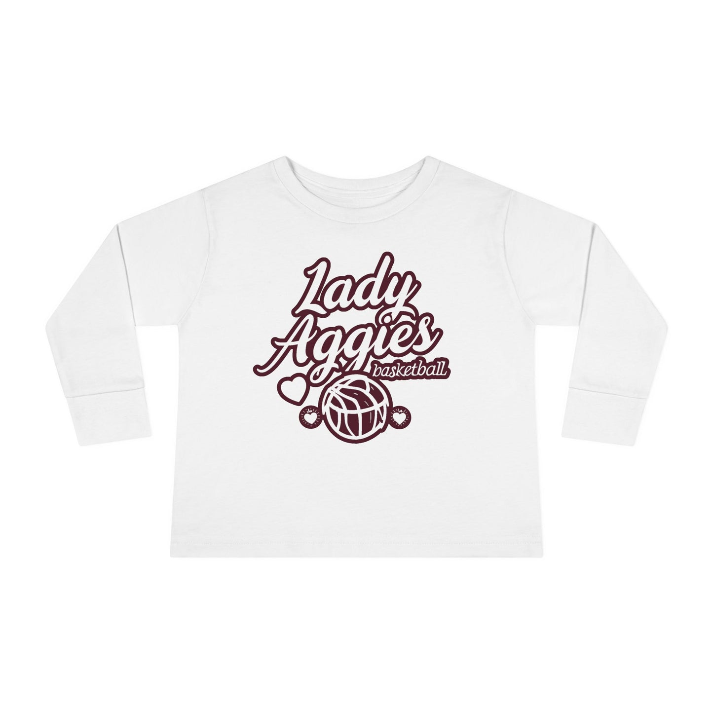 Toddler Long Sleeve Tee \ Hamilton Aggies Basketball \ HABBG2