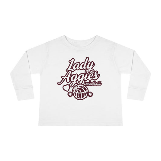 Toddler Long Sleeve Tee \ Hamilton Aggies Basketball \ HABBG2
