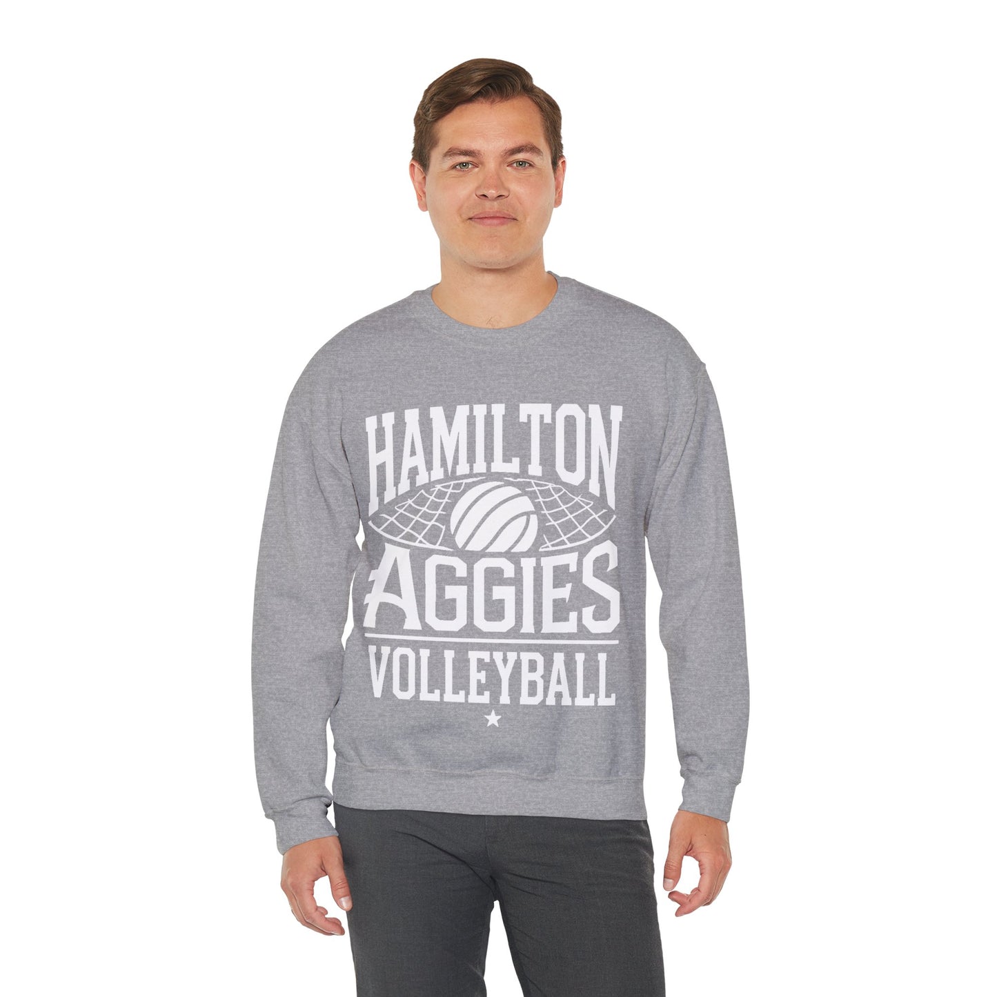 Adult Crewneck Sweatshirt \ Hamilton Aggies Volleyball \ HAV2
