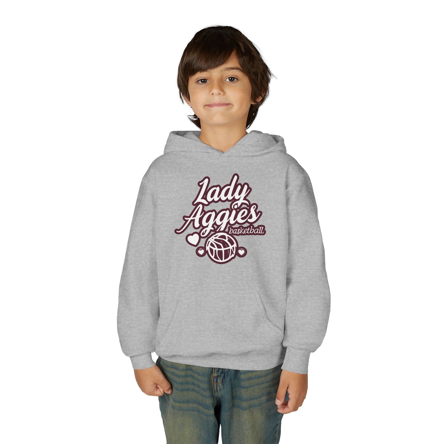 Youth Hoodie Sweatshirt \ Hamilton Aggies Basketball \ HABBG2