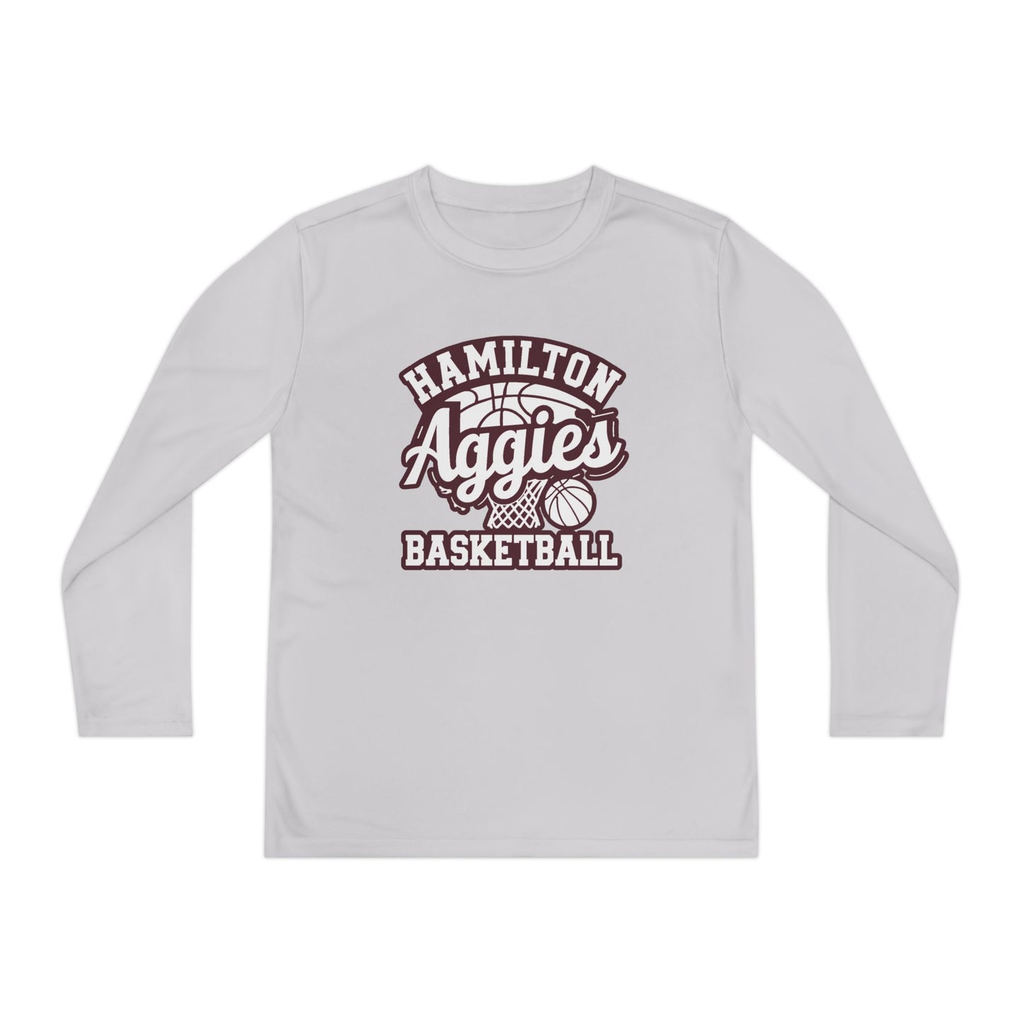 Youth Long Sleeve Tee \ Hamilton Aggies Basketball \ HABBG1