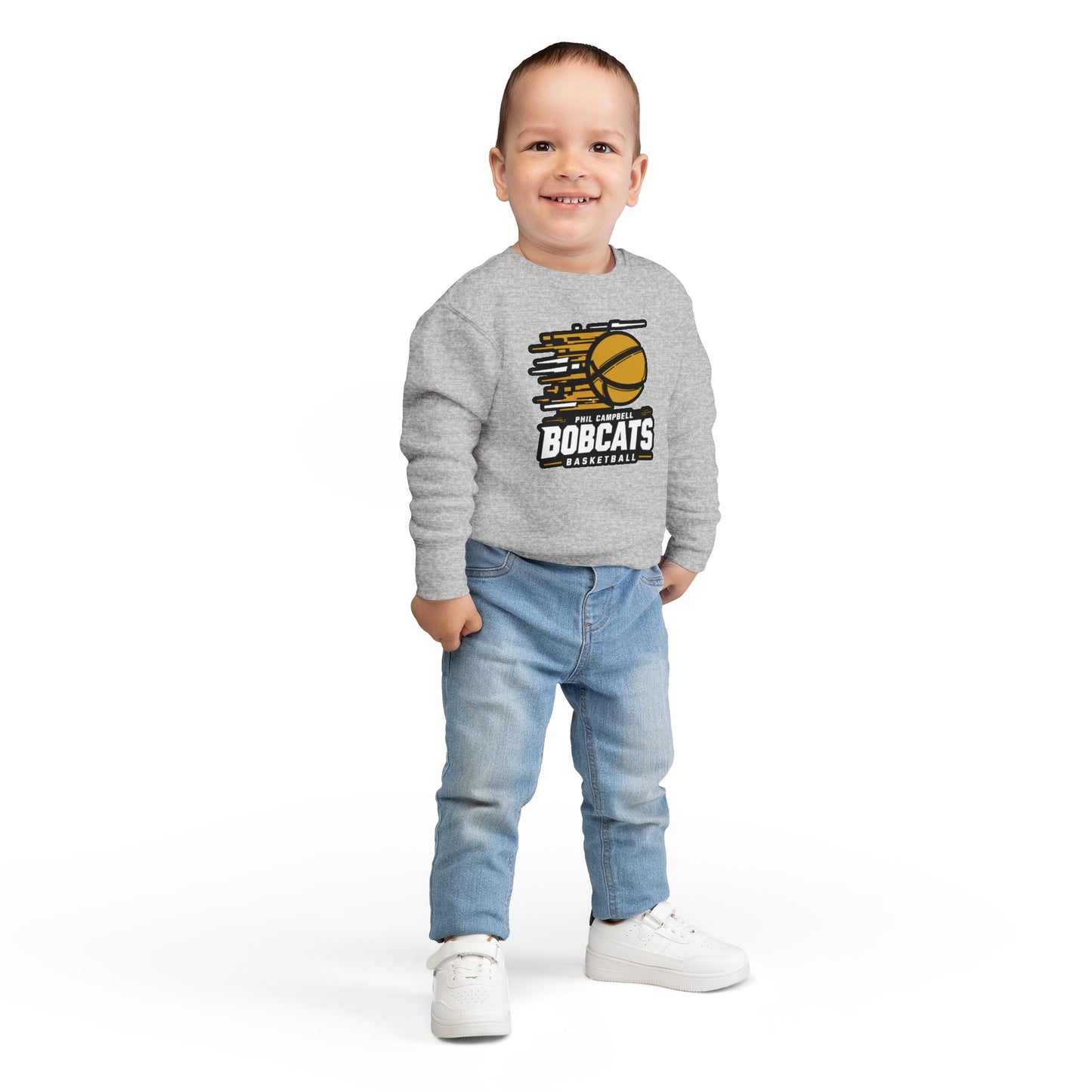 Toddler Crewneck Sweatshirt \ Phil Campbell Bobcats Basketball \ PCBBK2