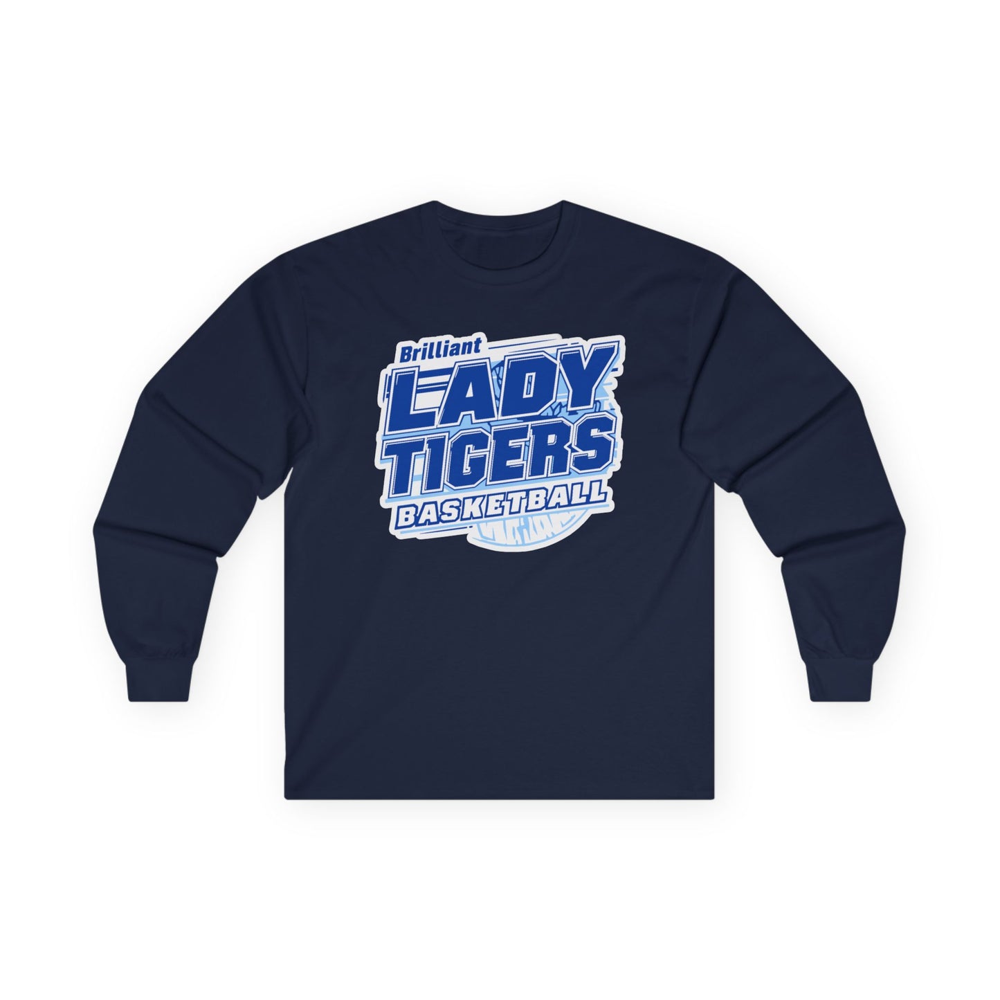 Adult Long Sleeve Tee \ Brilliant Tigers Basketball \ BTBKG2