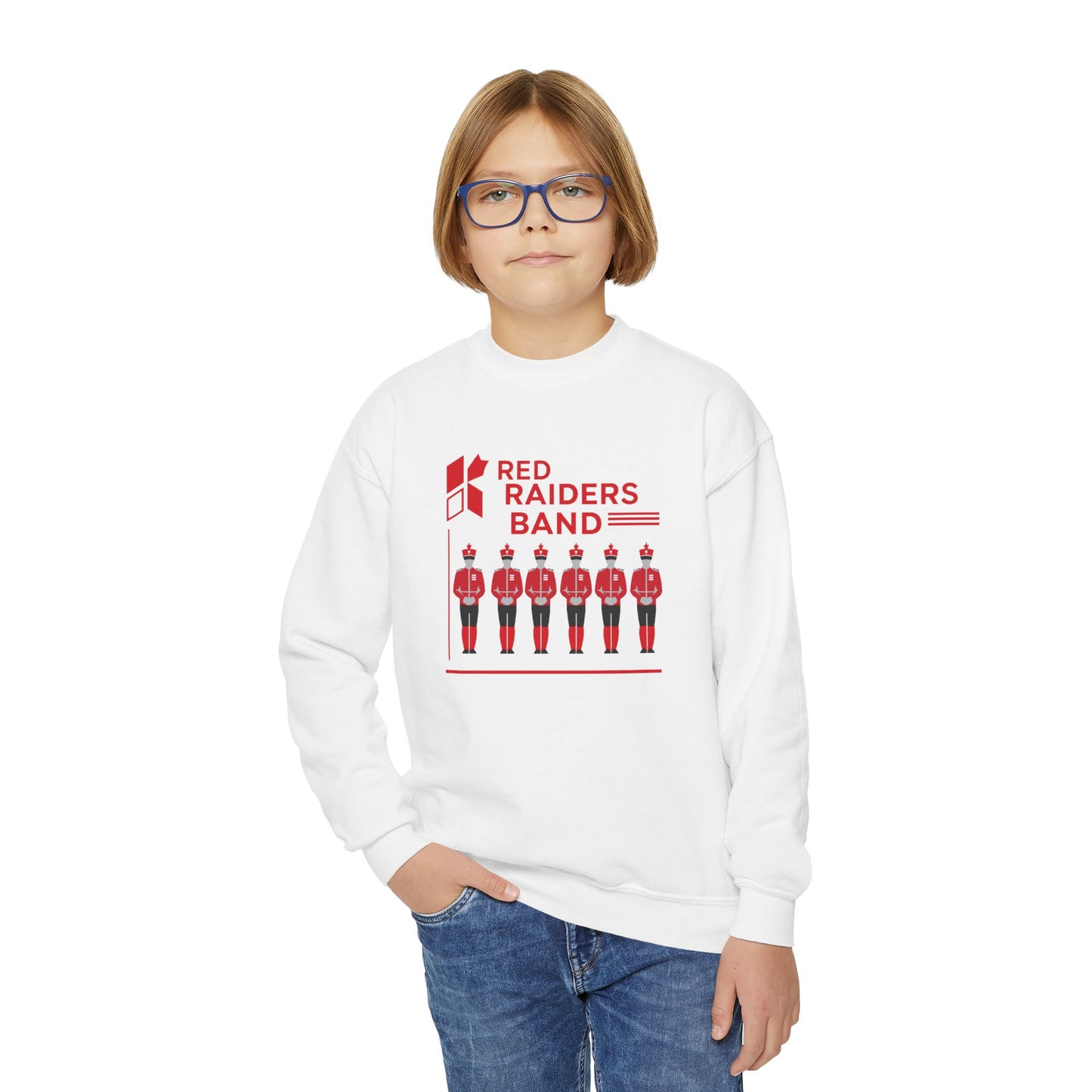 Youth Crewneck Sweatshirt \ Marion County Red Raiders Band \ MCB1