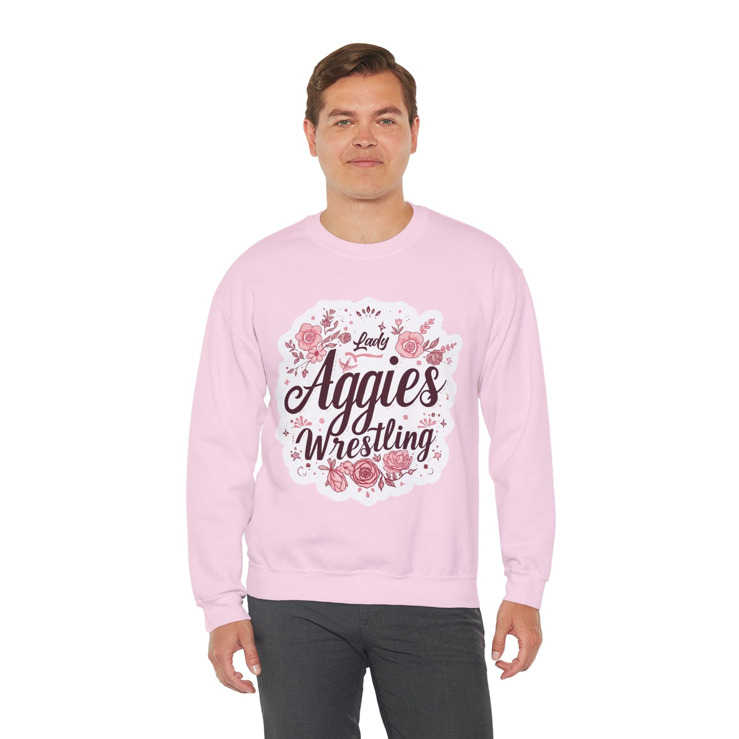 Adult Crewneck Sweatshirt \ Hamilton Aggies Wrestling \ HAWG1