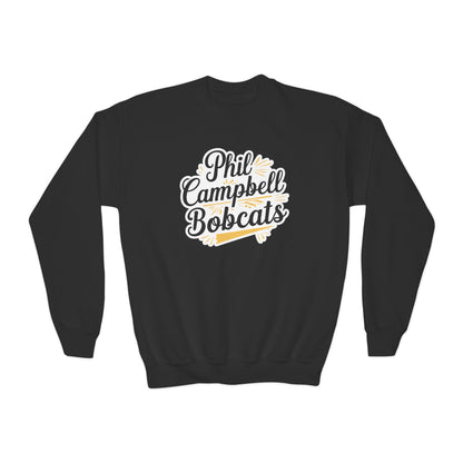 Youth Crewneck Sweatshirt — "Phil Campbell Bobcats" School Spirit Pullover