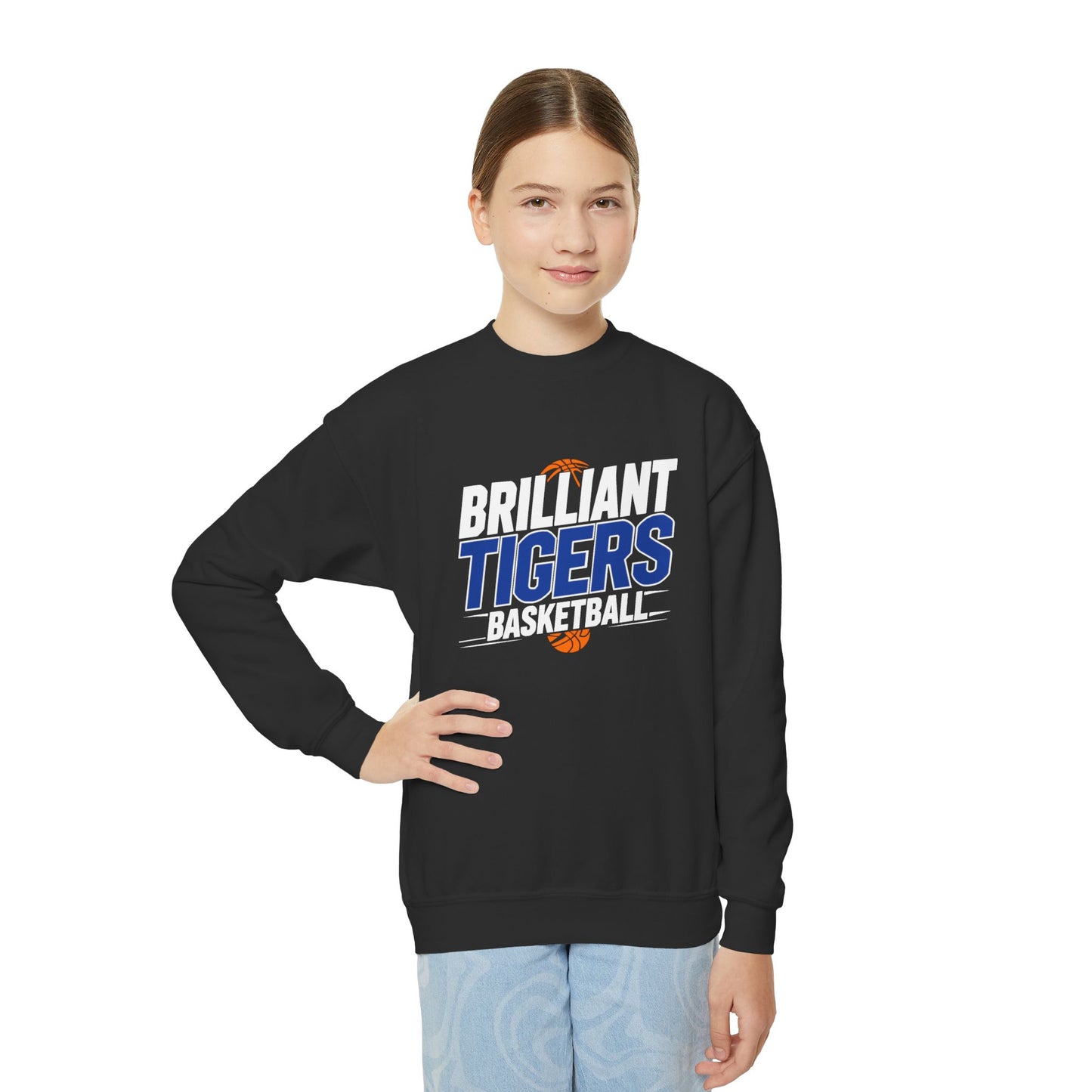 Youth Crewneck Sweatshirt \ Brilliant Tigers Basketball \ BTBK1