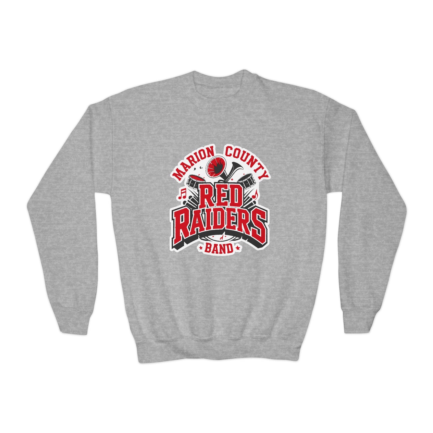 Youth Crewneck Sweatshirt \ Marion County Red Raiders Band \ MCB2