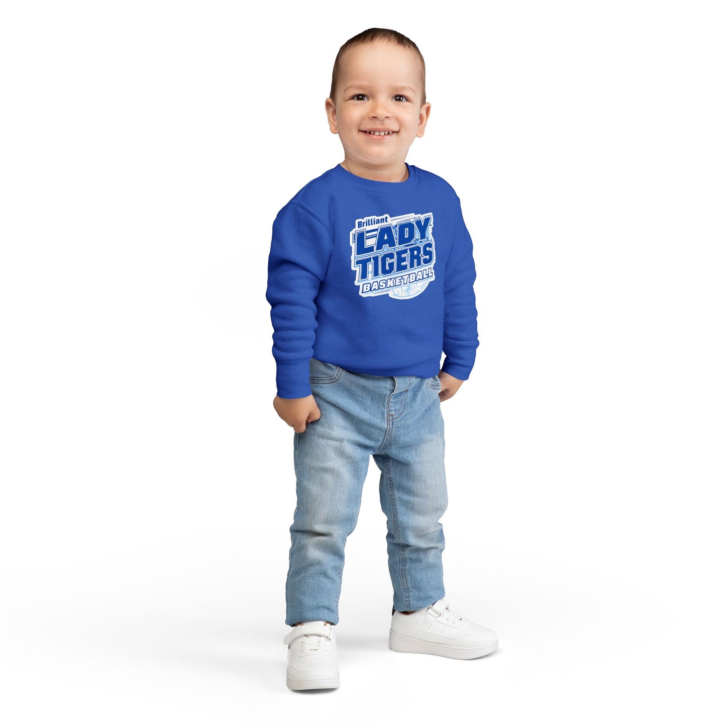 Toddler Crewneck Sweatshirt \ Brilliant Tigers Basketball \ BTBKG2