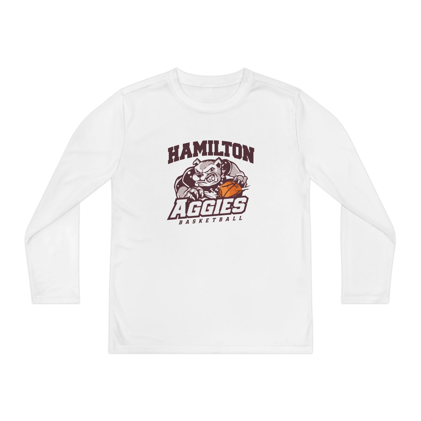 Youth Long Sleeve Tee \ Hamilton Aggies Basketball \ HABB1