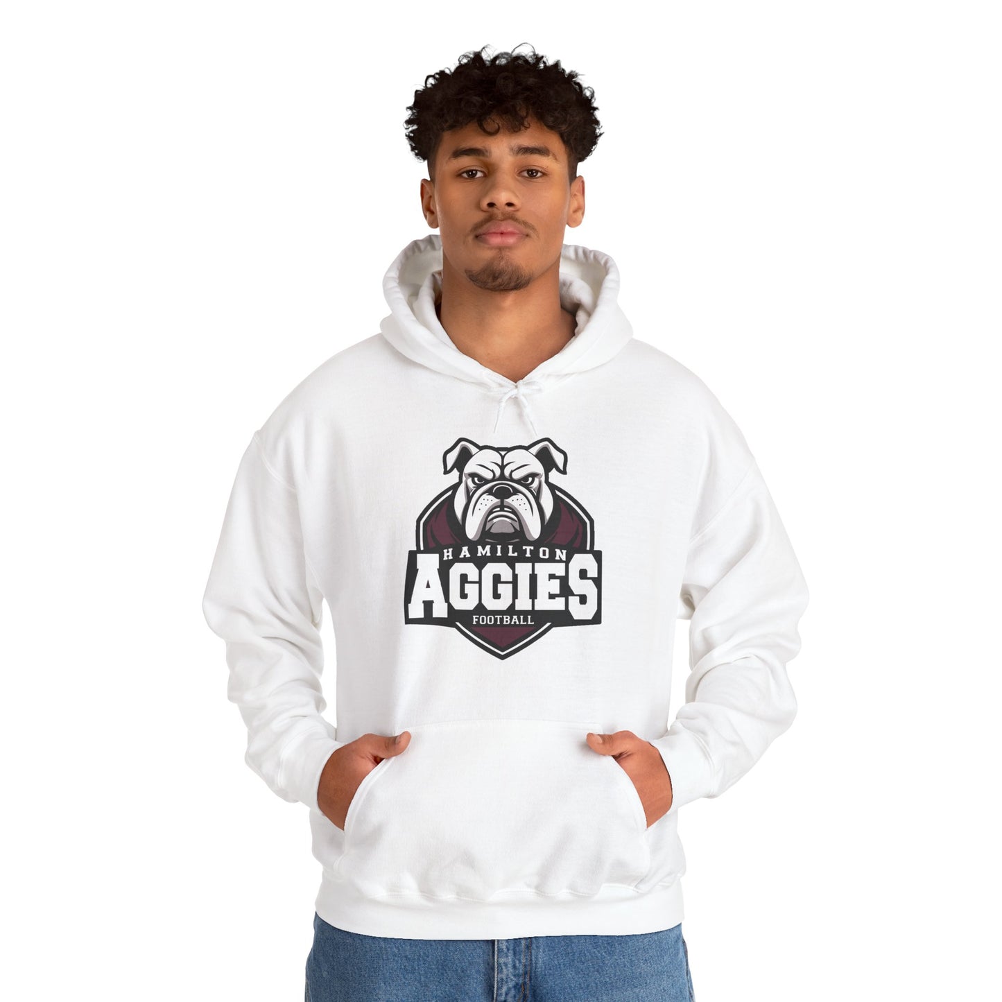 Adult Hoodie Sweatshirt \ Hamilton Aggies Football \ HAF2