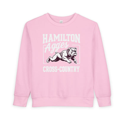 Toddler Crewneck Sweatshirt \ Hamilton Aggies Cross-Country \ HCC2