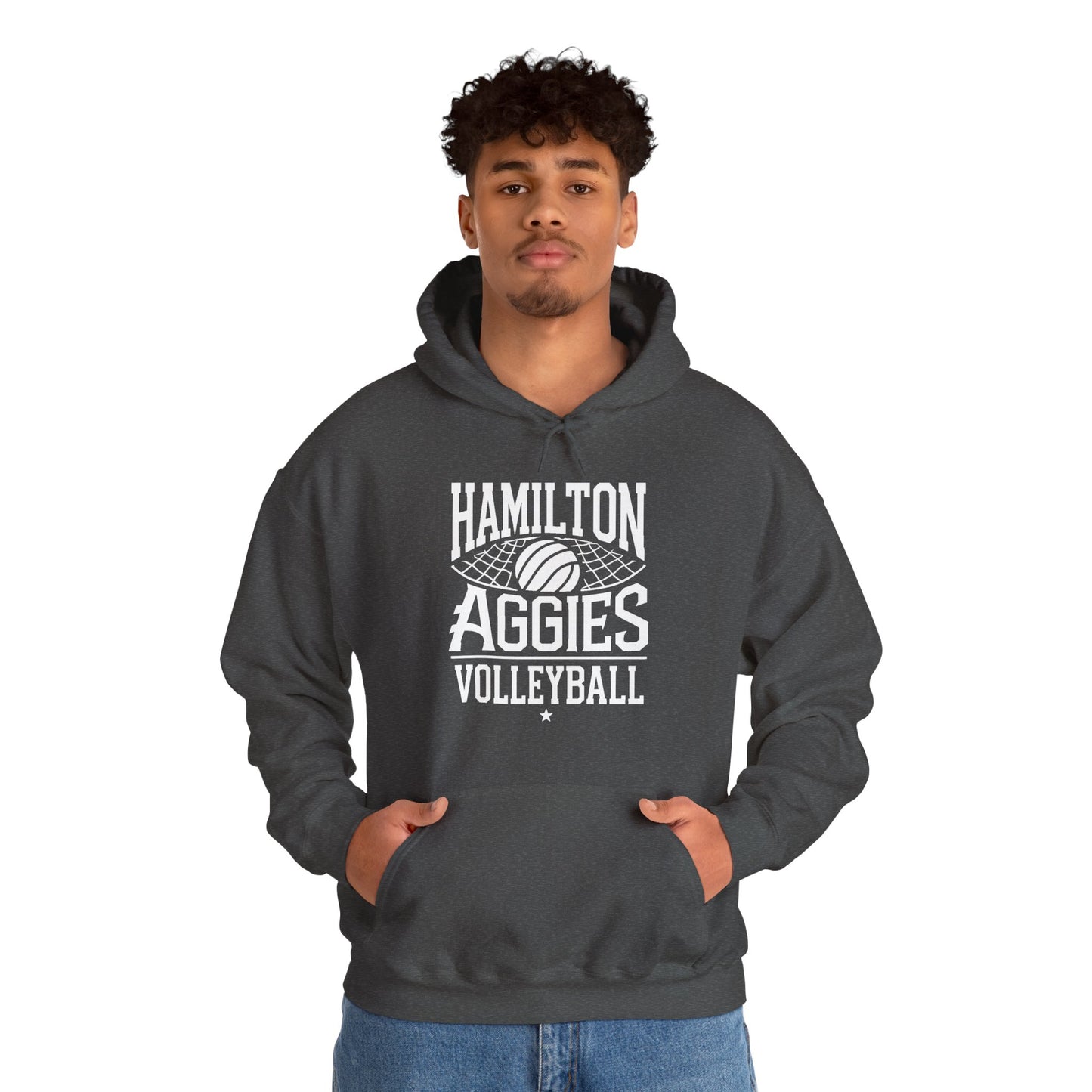 Adult Hoodie Sweatshirt \ Hamilton Aggies Volleyball \ HAV2