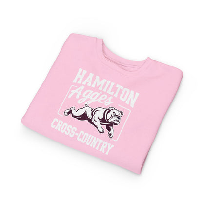 Toddler Crewneck Sweatshirt \ Hamilton Aggies Cross-Country \ HCC2