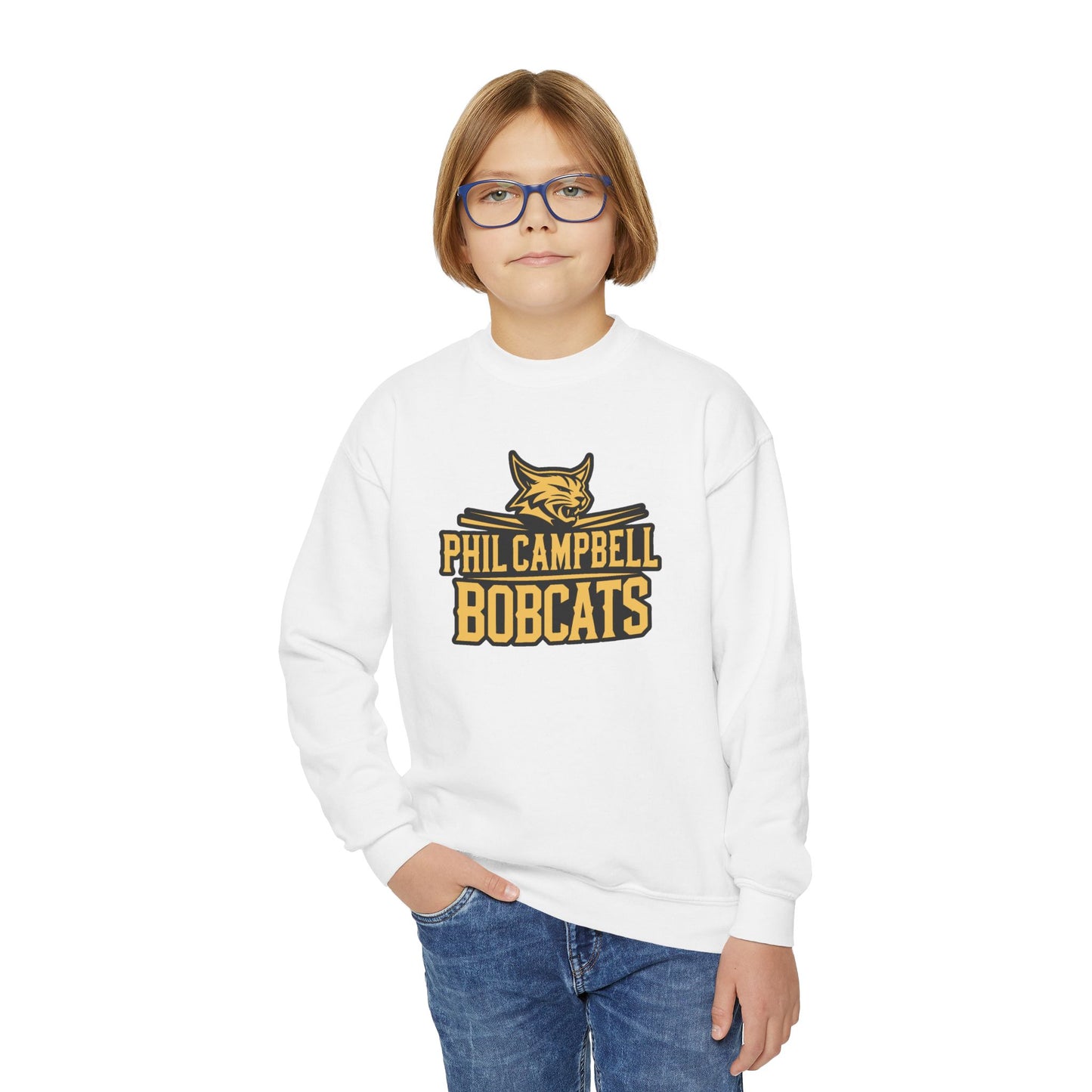Youth Crewneck Sweatshirt \ Phil Campbell Bobcats \ PCB2
