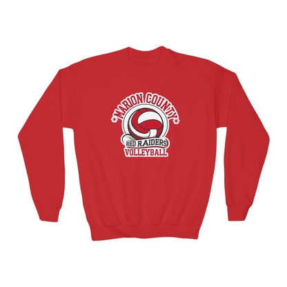 Youth Crewneck Sweatshirt \ Marion County Red Raiders Volleyball \ MCV1