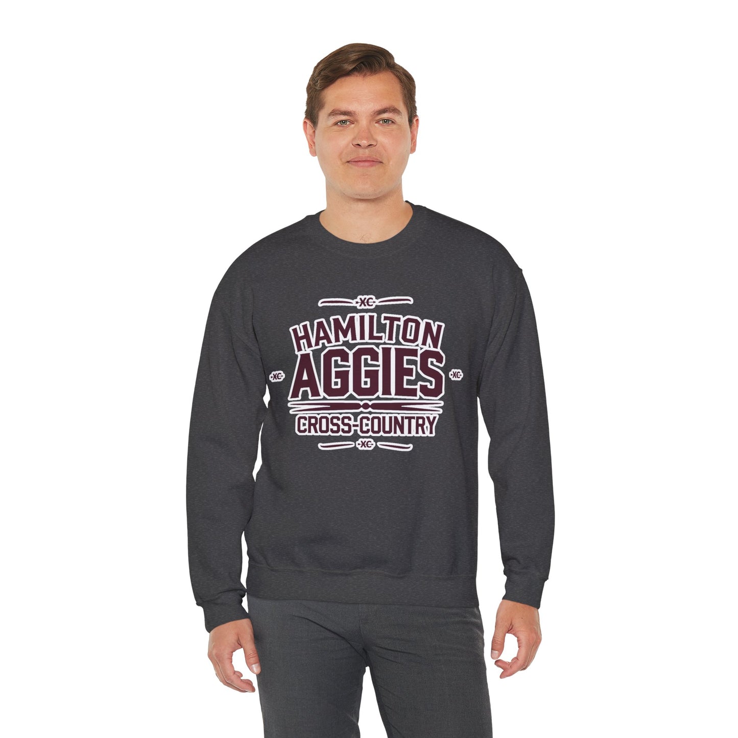 Adult Crewneck Sweatshirt \ Hamilton Aggies Cross-Country \ HCC1