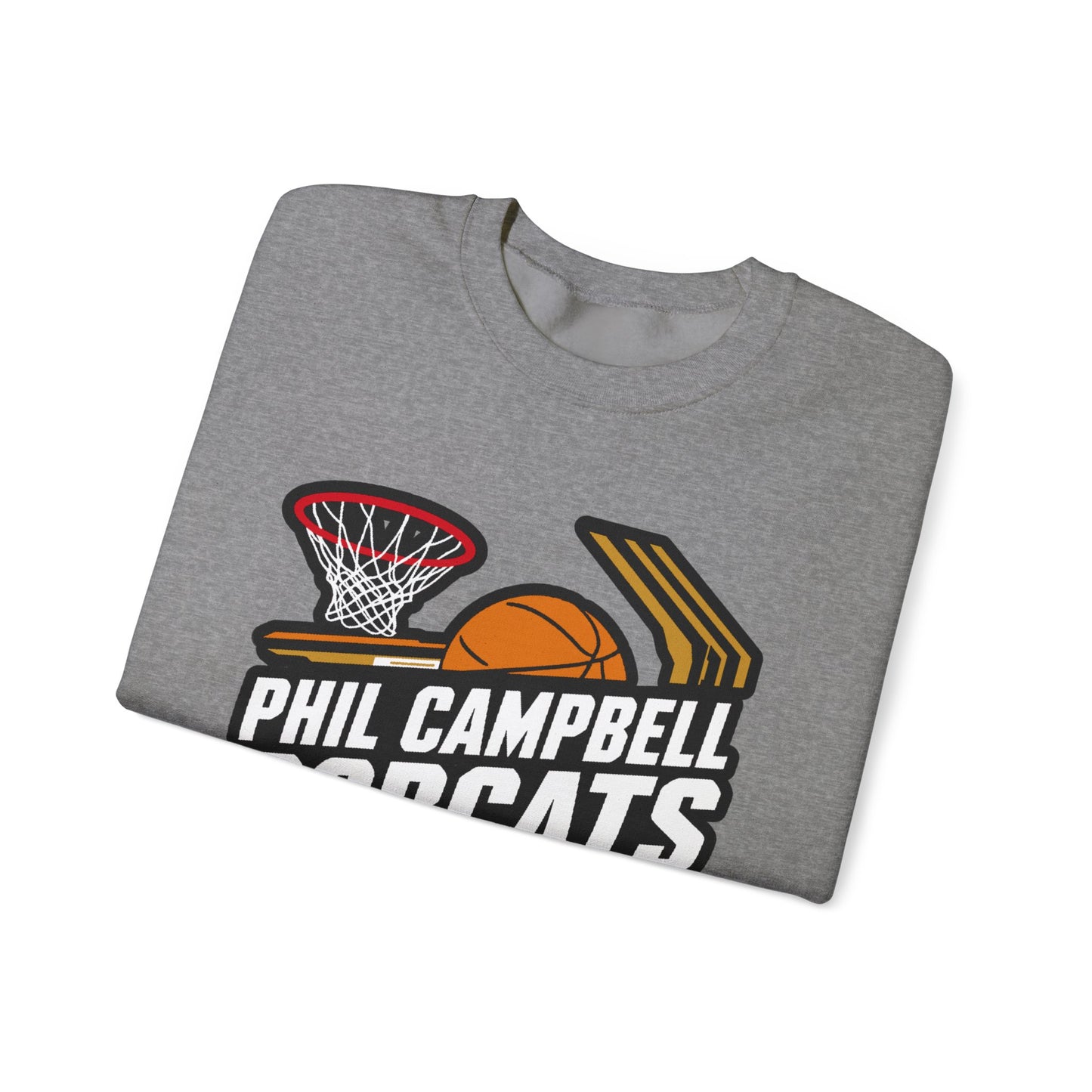 Adult Crewneck Sweatshirt \ Phil Campbell Bobcats Basketball \ PCBBK1