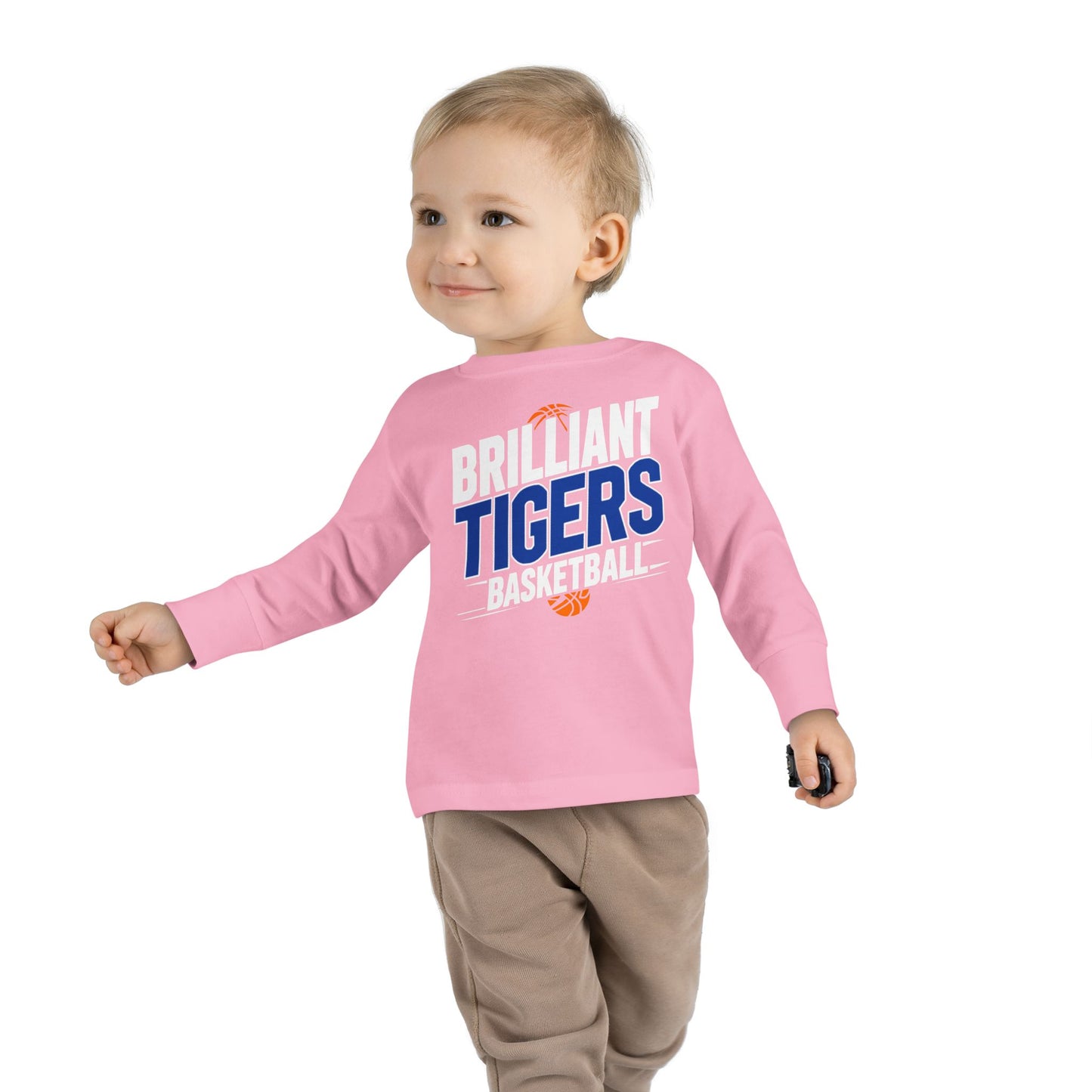 Toddler Long Sleeve Tee \ Brilliant Tigers Basketball \ BTBK1