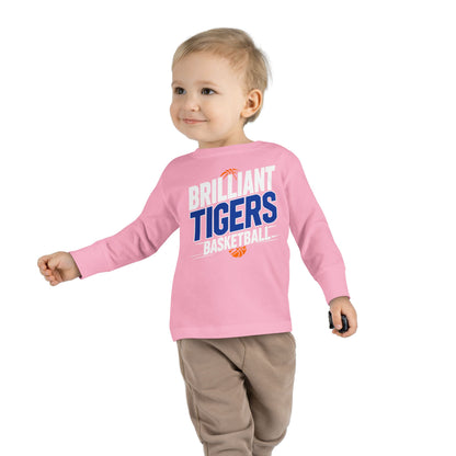 Toddler Long Sleeve Tee \ Brilliant Tigers Basketball \ BTBK1