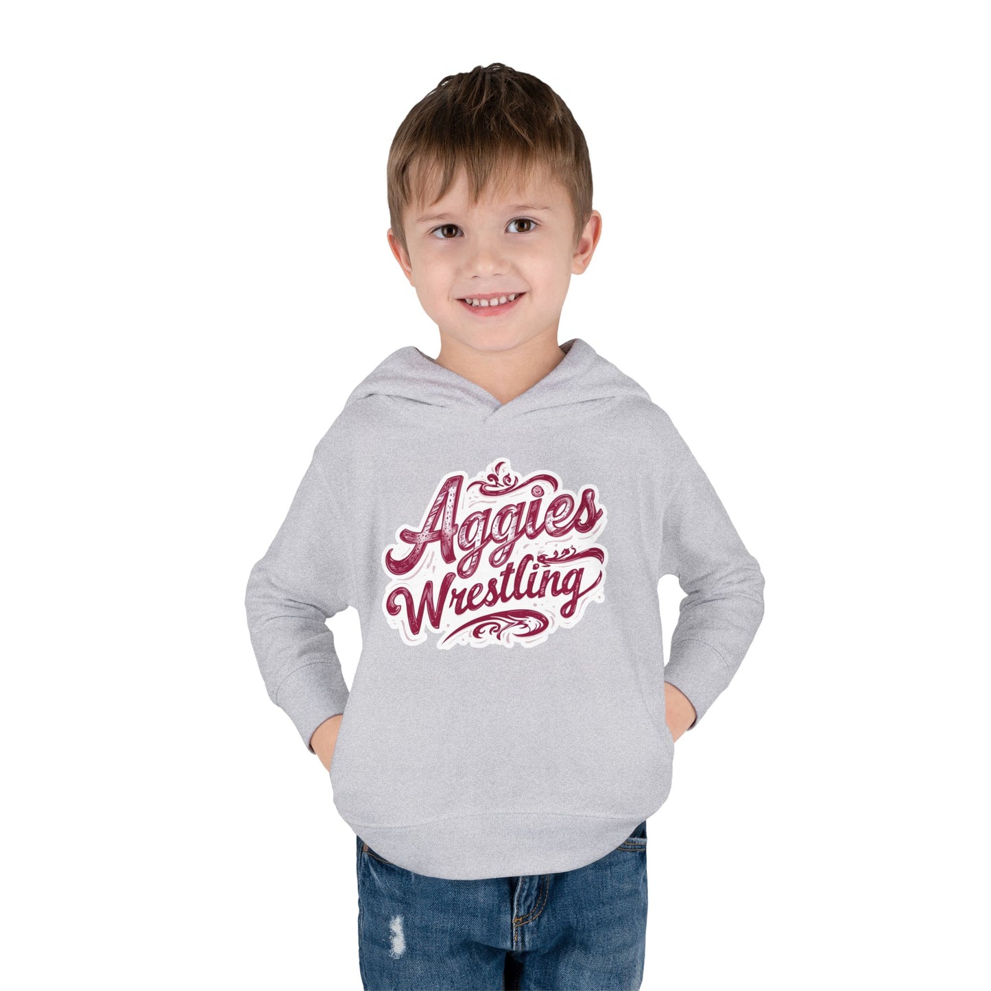 Toddler Hoodie Sweatshirt \ Hamilton Aggies Wrestling \ HAWG2