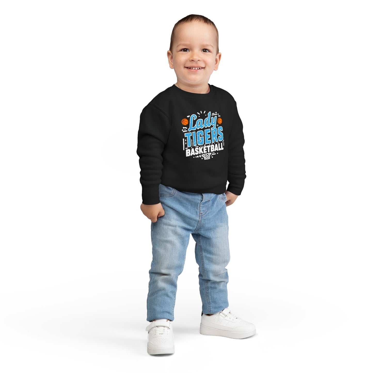Toddler Crewneck Sweatshirt \ Brilliant Tigers Basketball \ BTBKG1