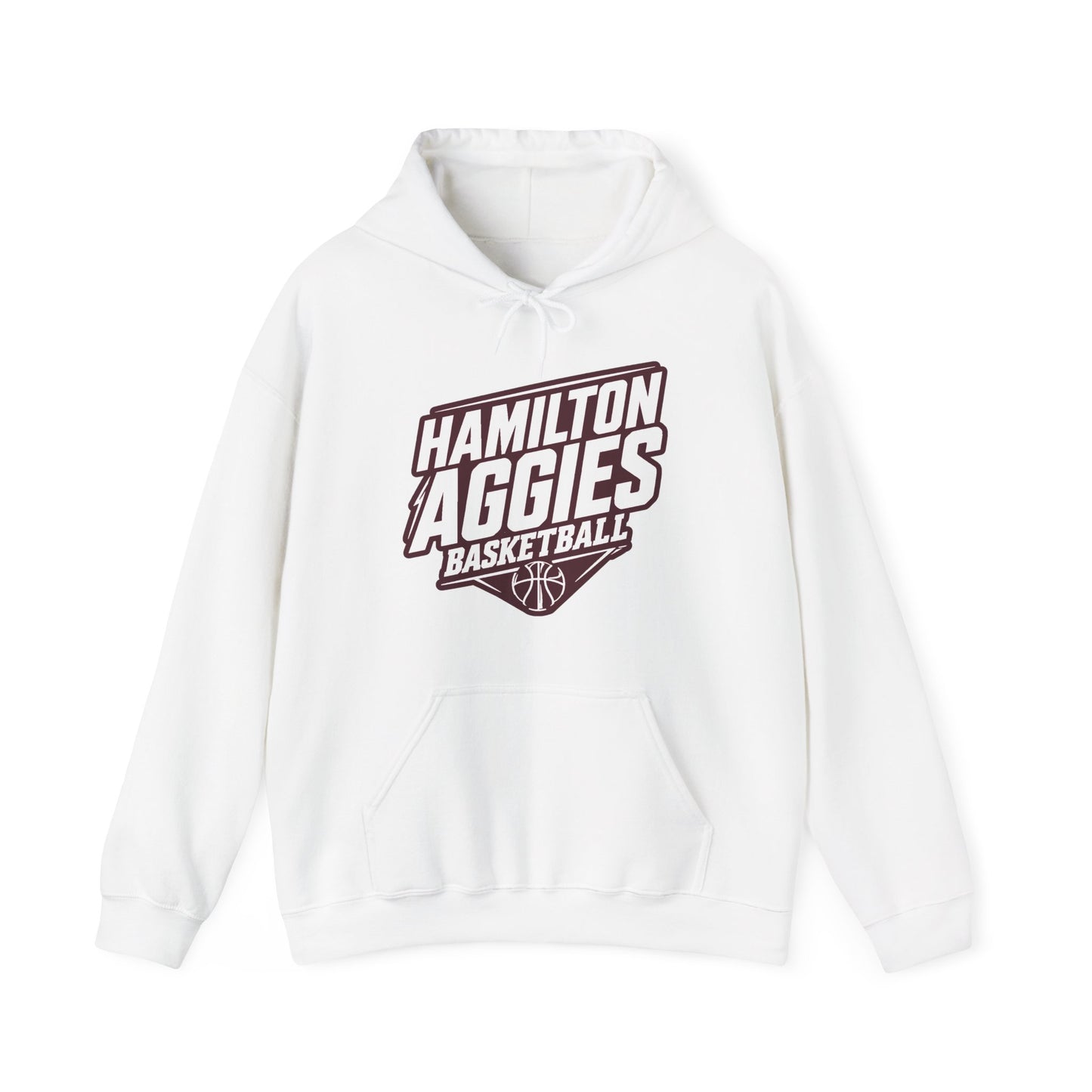 Adult Hoodie Sweatshirt \ Hamilton Aggies Basketball \ HABB2