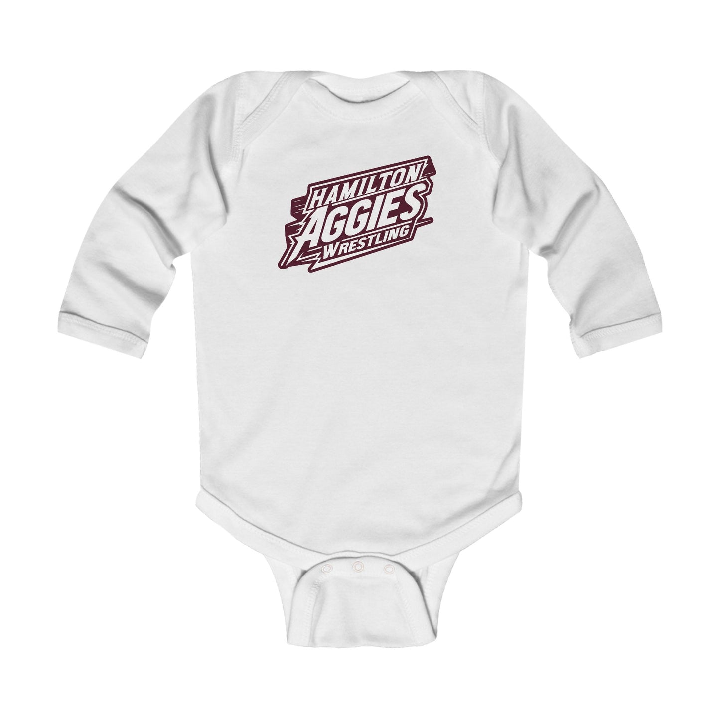 Long Sleeve Baby Bodysuit \ Hamilton Aggies Wrestling \ HAW1