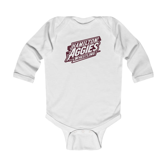 Long Sleeve Baby Bodysuit \ Hamilton Aggies Wrestling \ HAW1