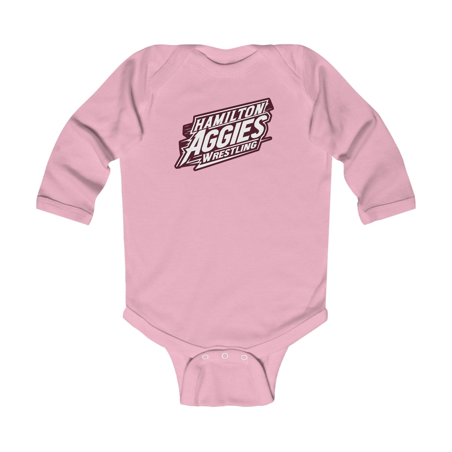Long Sleeve Baby Bodysuit \ Hamilton Aggies Wrestling \ HAW1