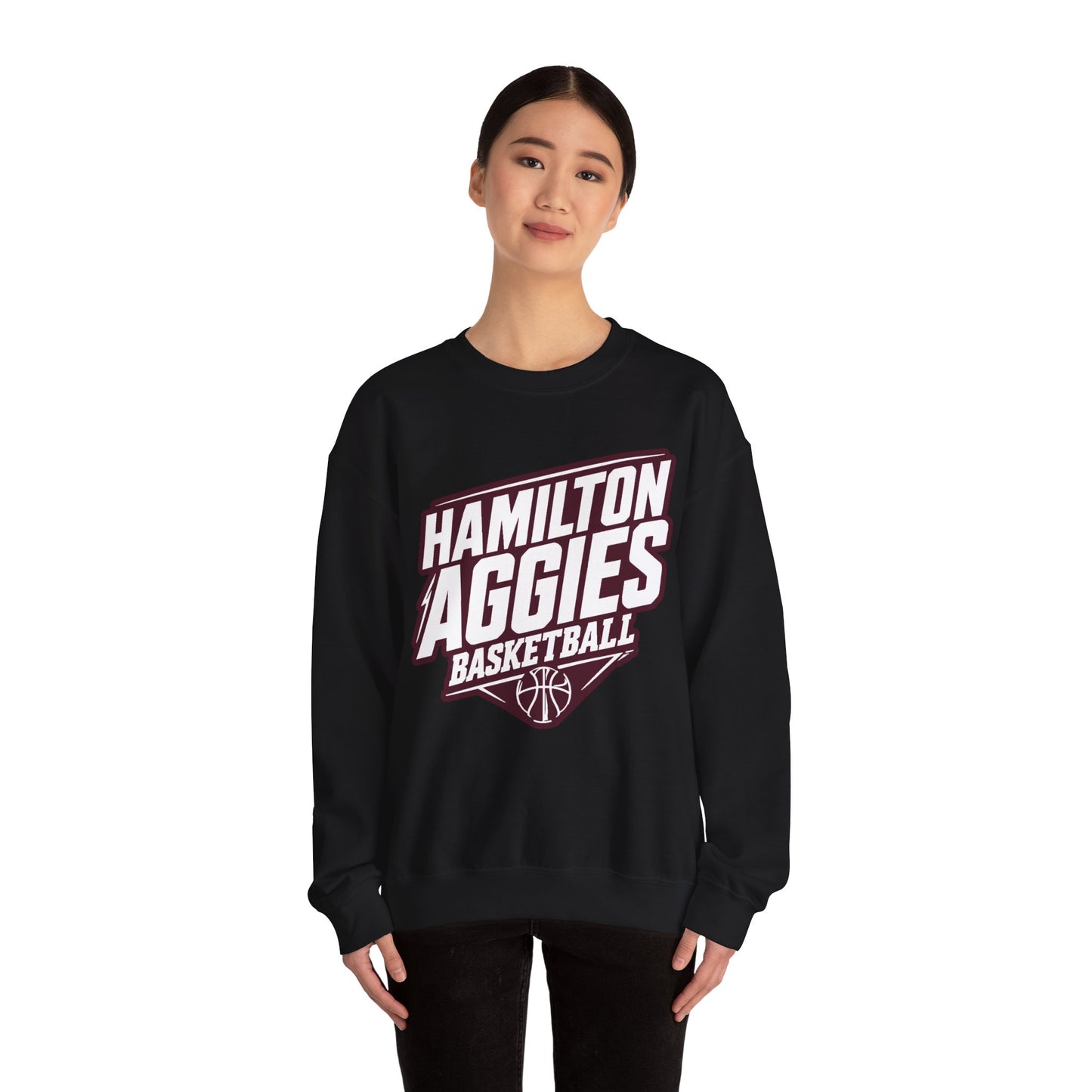 Adult Crewneck Sweatshirt \ Hamilton Aggies Basketball \ HABK2