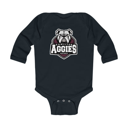 Long Sleeve Baby Bodysuit \ Hamilton Aggies Football \ HAF2