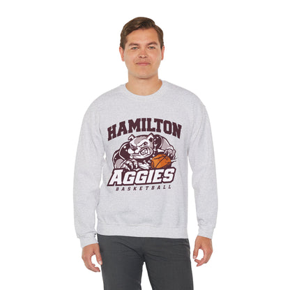 Adult Crewneck Sweatshirt \ Hamilton Aggies Basketball \ HABB1