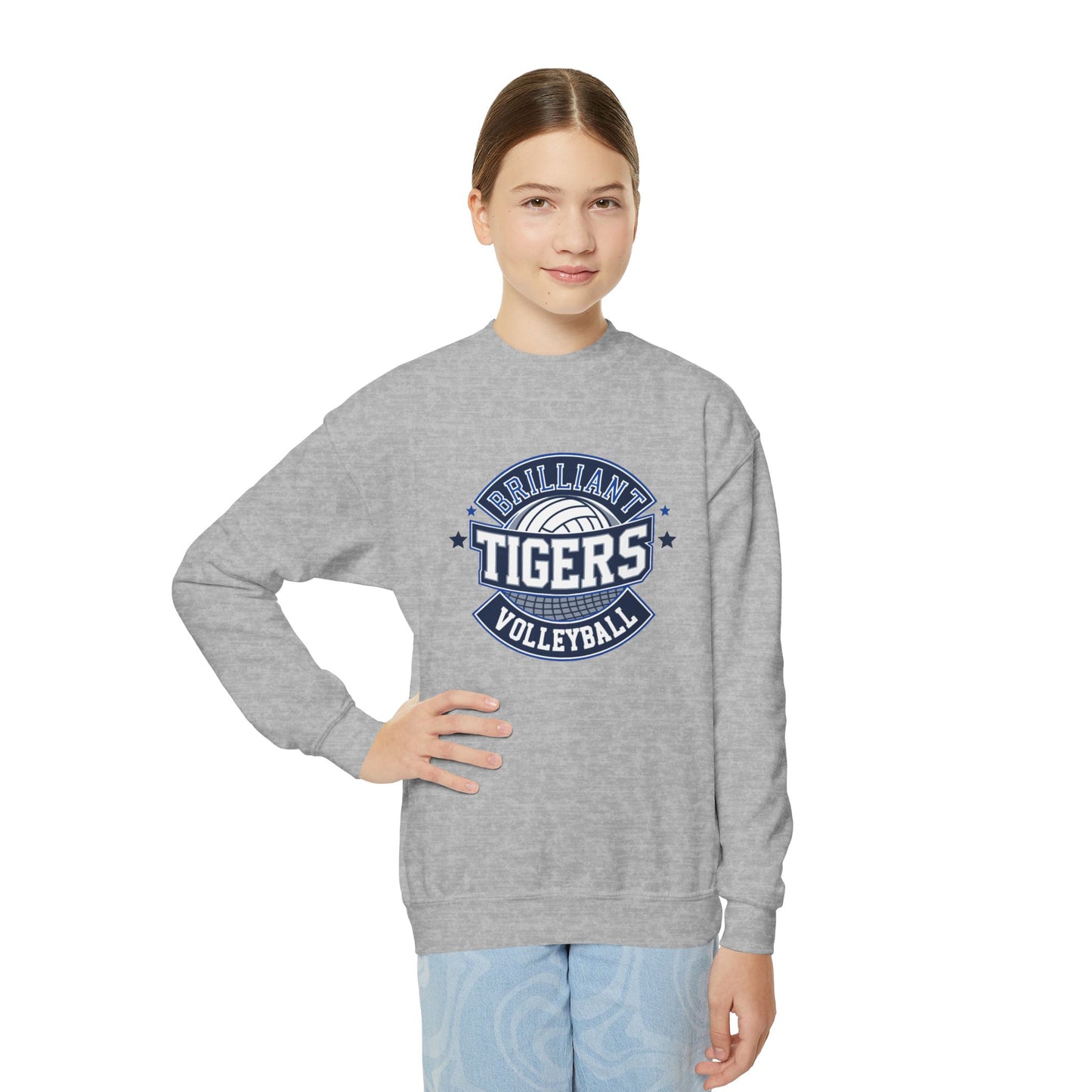 Youth Crewneck Sweatshirt \ Brilliant Tigers Volleyball \ BTV1