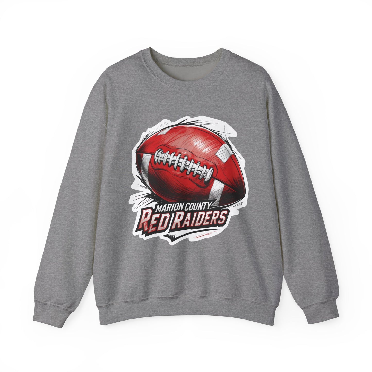 Adult Crewneck Sweatshirt \ Marion County Red Raiders Football \ MCF1