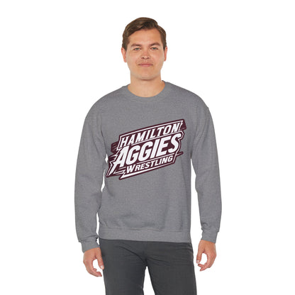 Adult Crewneck Sweatshirt \ Hamilton Aggies Wrestling \ HAW1