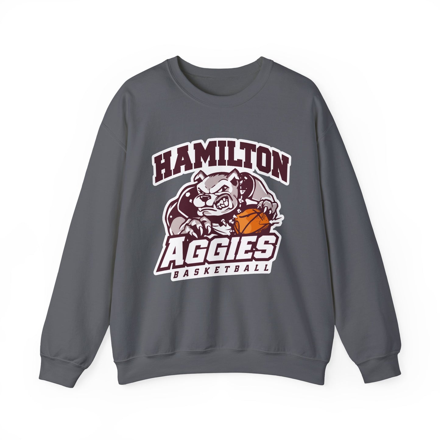 Adult Crewneck Sweatshirt \ Hamilton Aggies Basketball \ HABK1